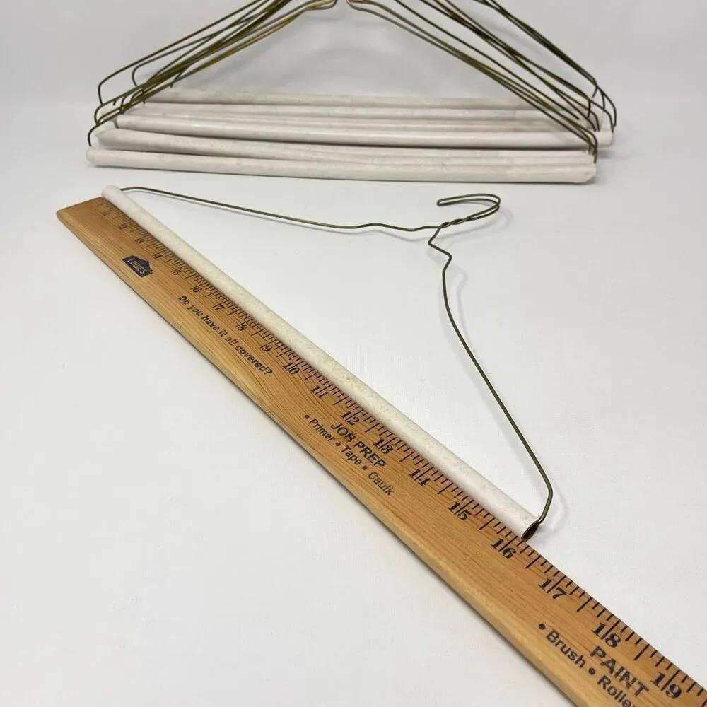12 Vintage Wire Metal Clothes Clothing Hangers Dresses Shirts MCM Cardboard Rod